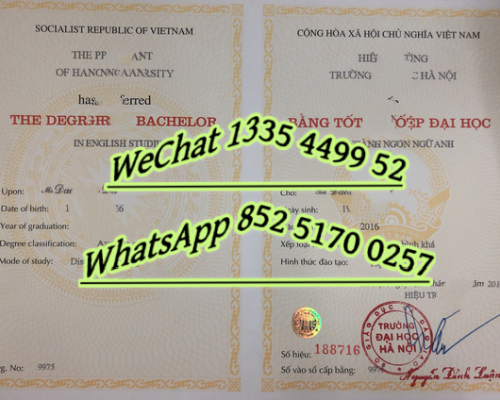 Diploma from Hanoi National University, Vietnam
