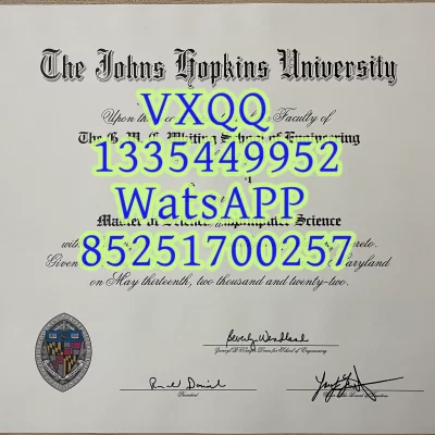 Diploma from Johns Hopkins University in the United States