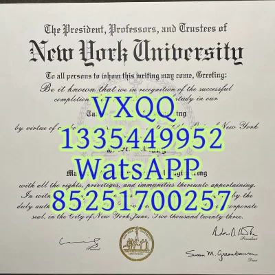 Diploma from New York University in the United States