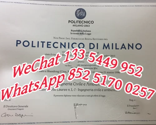 Diploma from Politecnico di Milano