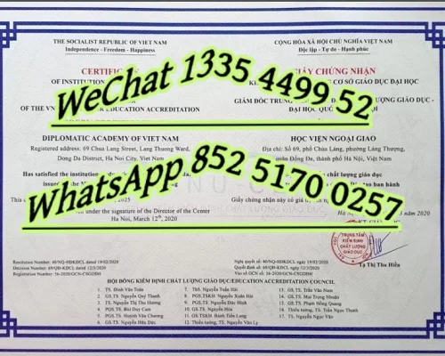 Diploma from Soo Lai University in Vietnam