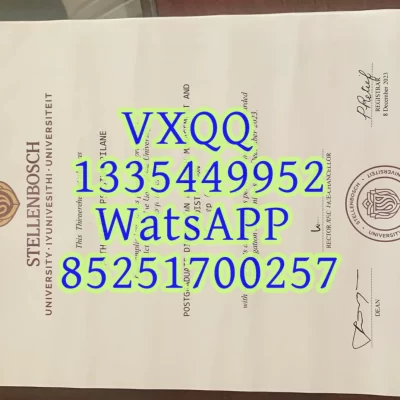 Diploma from Stellenbosch University in Africa