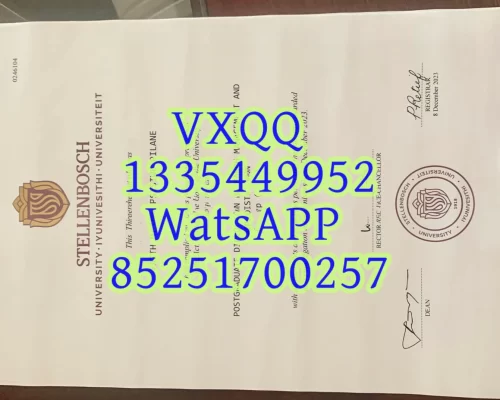 Diploma from Stellenbosch University in Africa