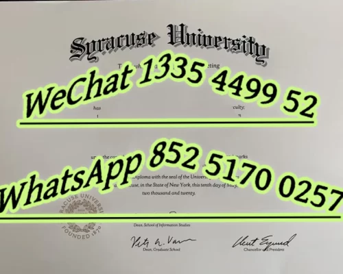 Diploma from Syracuse University, USA