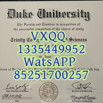 Diploma from Duke University in the United States