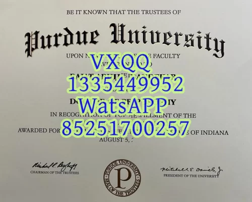 Diploma from Purdue University in the United States