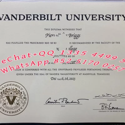 Diploma from Vanderbilt University in the United States