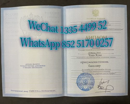 Diploma from Moscow State University
