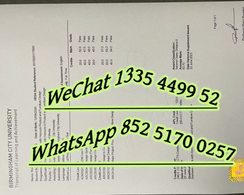 伯明翰大学成绩单-Birmingham University Transcript