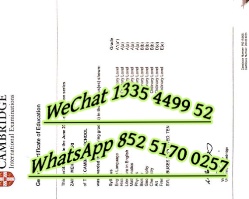 剑桥大学成绩单_Cambridge University Transcript