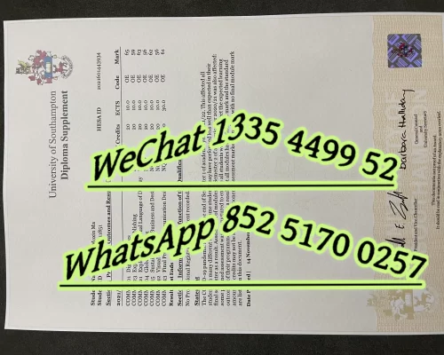 南安普顿大学成绩单-Transcript of the University of Southampton