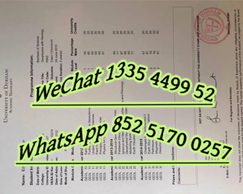 杜伦大学成绩单-Durham University Transcript