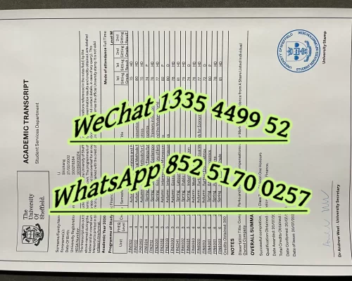 谢菲尔德大学成绩单-University of Sheffield transcript