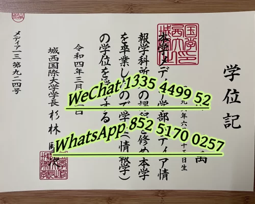 日本城西国际大学学位记Nishi University Diploma